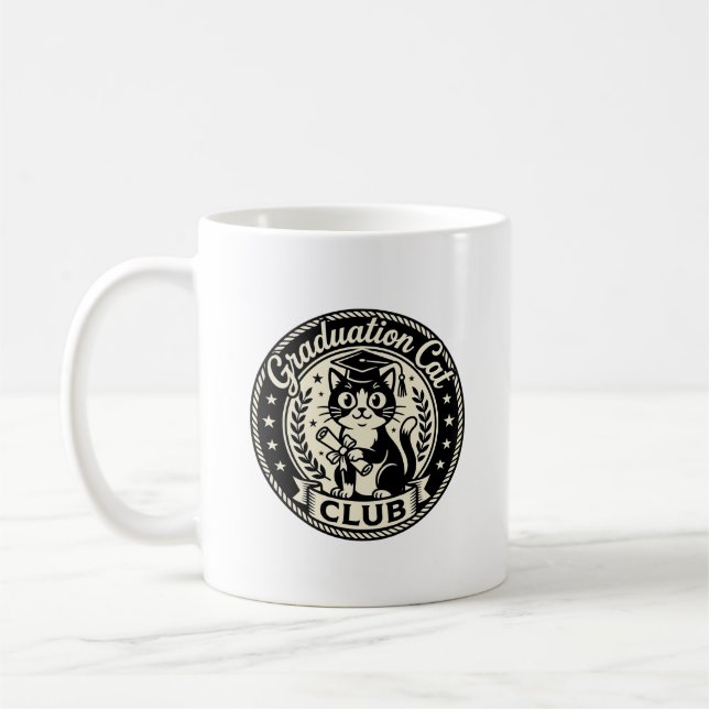Graduation Cat Funny Cat Graphic - Graduation Cat  Coffee Mug (Left)