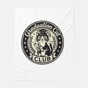Graduation Cat Funny Cat Graphic - Graduation Cat Fleece Blanket