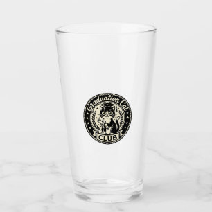 Graduation Cat Funny Cat Graphic - Graduation Cat  Glass