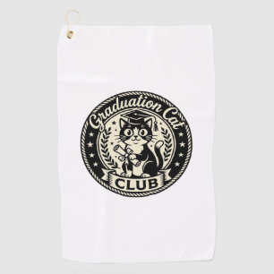 Graduation Cat Funny Cat Graphic - Graduation Cat Golf Towel