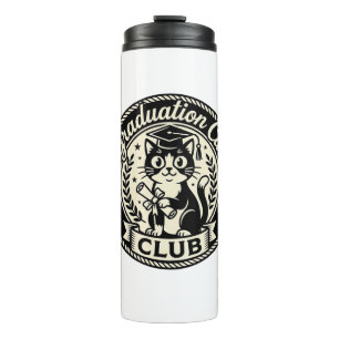 Graduation Cat Funny Cat Graphic - Graduation Cat  Thermal Tumbler