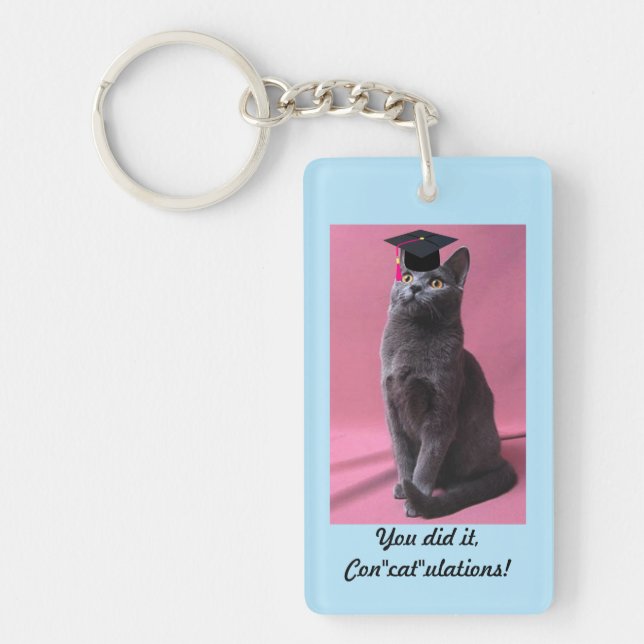 Graduation Cat Key Ring (Front)