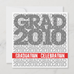 Graduation Celebration 2010 Font Red Invitation