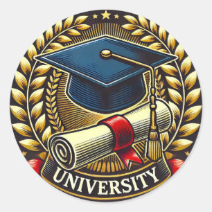 Graduation Celebration Badge Gift for Caps & Decor Classic Round Sticker