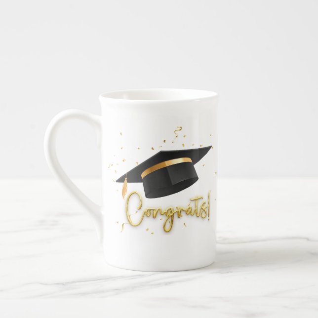 Graduation Celebration Bone China Mug (Left)