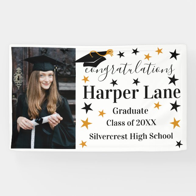 Graduation Celebration Custom Photo Banner (Horizontal)