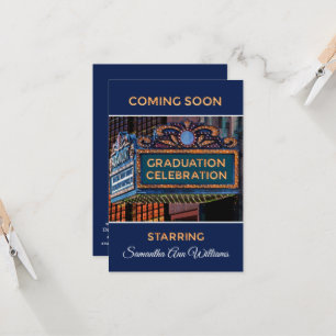 Graduation Celebration invitation on Movie Marquee