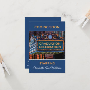 Graduation Celebration invitation on Movie Marquee