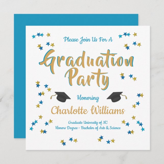 Graduation Celebration Party Invitation (Front/Back)
