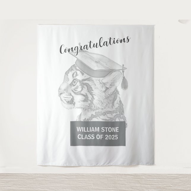 Graduation Celebratory Personalised Backdrop Tapestry (Front)