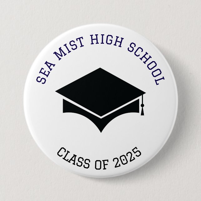 Graduation Ceremony Button School Name (Front)