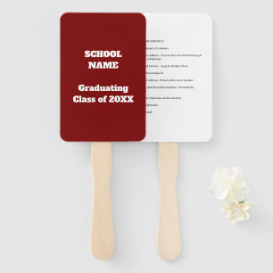 Graduation Ceremony Schedule Guest Program - Hand Fan