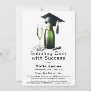Graduation Champagne Celebration Invitation
