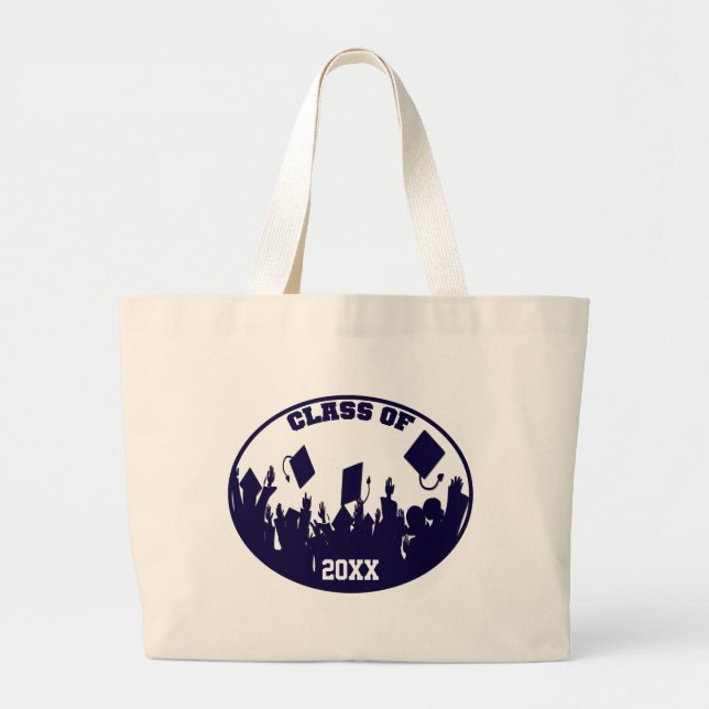 Graduation Change to Current Year Large Tote Bag (Front)