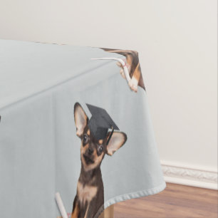 Graduation Chihuahua dog Tablecloth