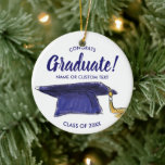 Graduation Christmas Tree Ornament Class of 20XX<br><div class="desc">Celebrate your grad or graduating class with this custom double-sided ornament.  Add your own text to personalise.  A wonderful keepsake to commemorate the big day!</div>