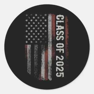 Graduation Cl Of 2025 Senior Patriotic Usa America Classic Round Sticker