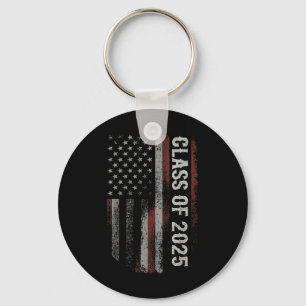 Graduation Cl Of 2025 Senior Patriotic Usa America Key Ring