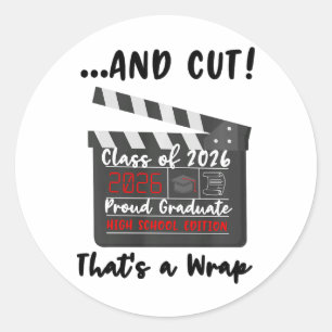 Graduation Cl Of 2026 Last Day Of High School Seni Classic Round Sticker
