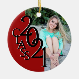 Graduation Class 2021 Color Option Photo Ceramic Tree Decoration