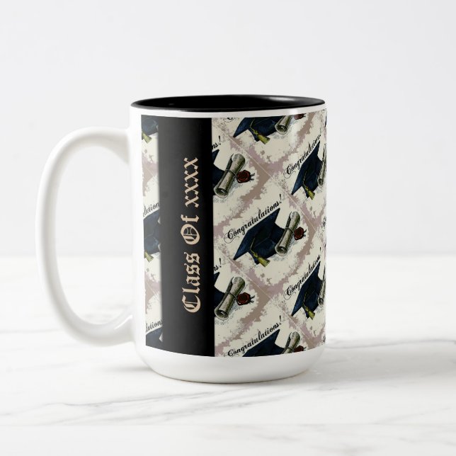 Graduation Class Cap & Diploma Mug (Left)