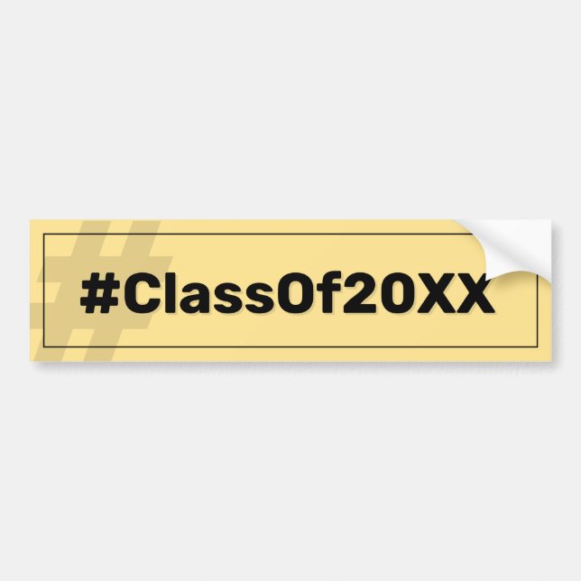 Graduation Class Hashtag Bumper Sticker (Front)
