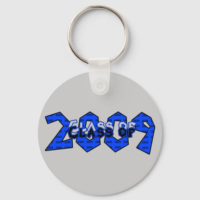 Graduation Class of 2009 Blue and Grey Key Ring (Front)