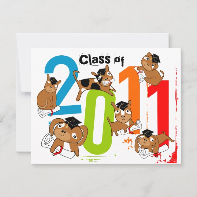 Graduation Class of 2011 Invitation Puppy 2 (Front)