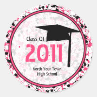 Graduation Class Of 2011 Pink & Black Paint