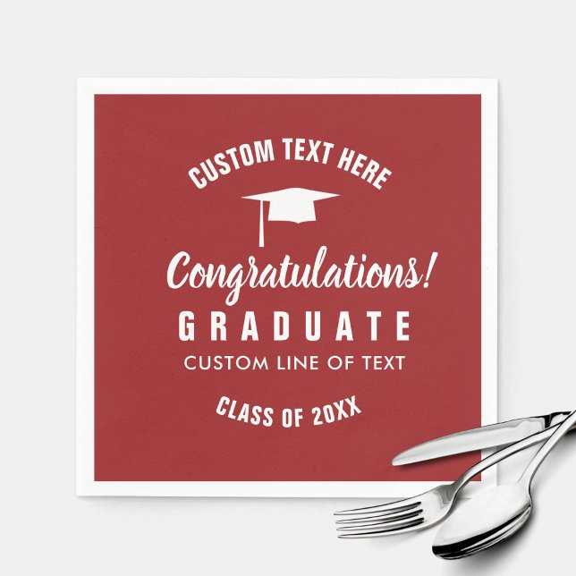 Graduation Class of 2018 Congrats Grad Cap Red Napkin (Creator Uploaded)
