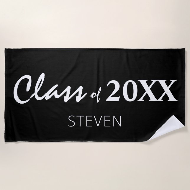 Graduation Class of 2020 Personalised Beach Towel (Front)