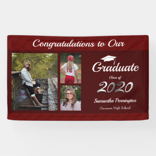 Graduation Class of 2020 Photo Collage Wine Banner