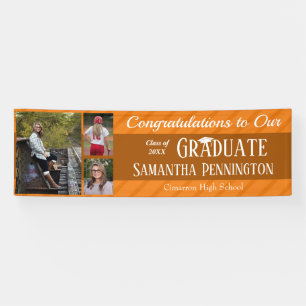 Graduation Class of 2021 Photo Collage Orange Banner