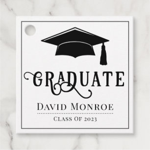 Graduation Class Of 2023 Black White Gift Favour Tags