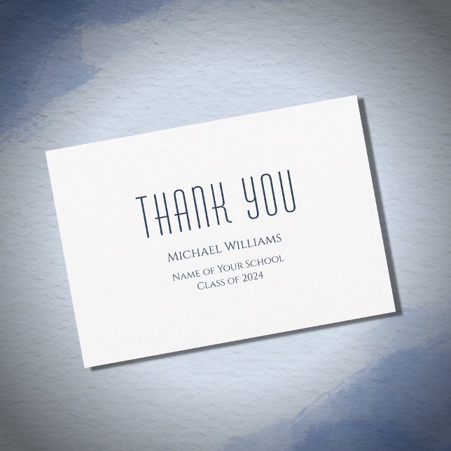 Graduation Class of 2024 Minimalist Thank You Card (Creator Uploaded)