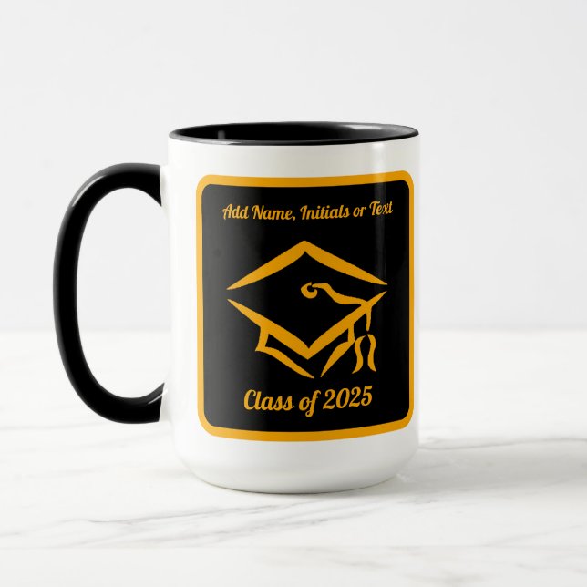 Graduation Class of 2025 BLKGLD Customise Year Mug (Left)