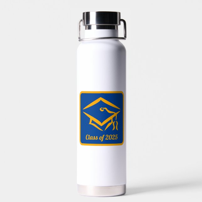 Graduation Class of 2025 BLUGLD Customise Year Water Bottle (Back)