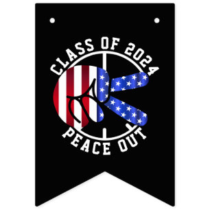 Graduation Class Of 2025 Peace Out Graduate Party  Bunting