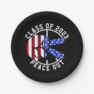 Graduation Class Of 2025 Peace Out Party Supplies Paper Plate