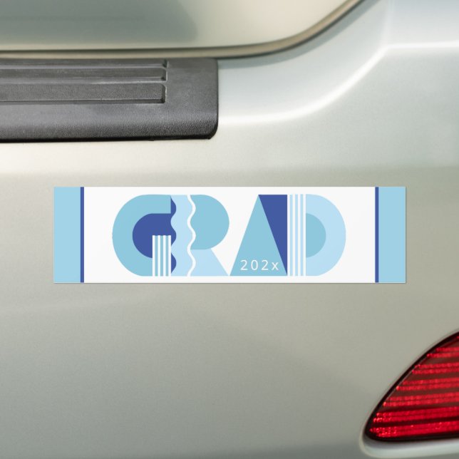 Graduation class of 2026 blue gift  bumper sticker (On Car)
