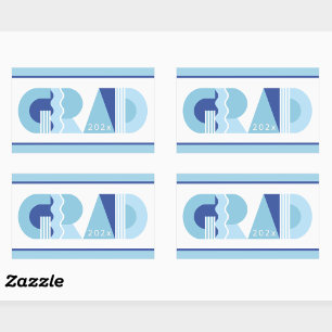 Graduation class of 2026 blue gift  rectangular sticker
