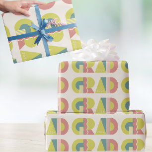 Graduation class of 2026 retro wrapping paper
