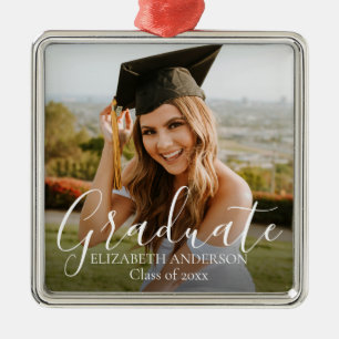 Graduation Class of 2026 Script Custom Photo Metal Tree Decoration