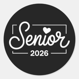 Graduation Class Of 2026 Senior Heart Graduate Classic Round Sticker