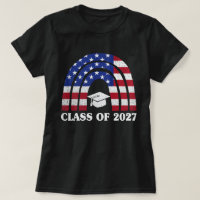 Graduation Class Of 2027 Rainbow Usa American Flag