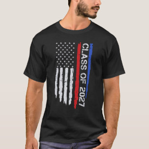 Graduation Class Of 2027 Senior Patriotic Usa Amer T-Shirt