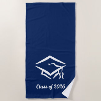 Graduation Class of 20?? BLUCLWHT Custom Year Name Beach Towel