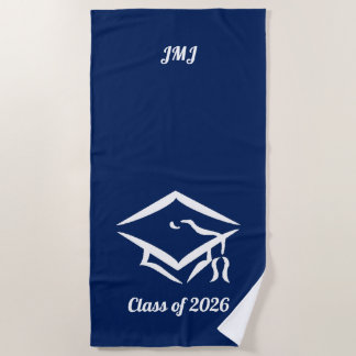 Graduation Class of 20?? BLUCLWHT Custom Year Name Beach Towel