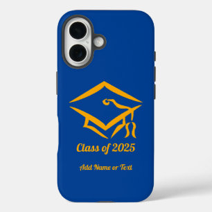 Graduation Class of 20?? BLUGLD Custom Year Name iPhone 16 Case