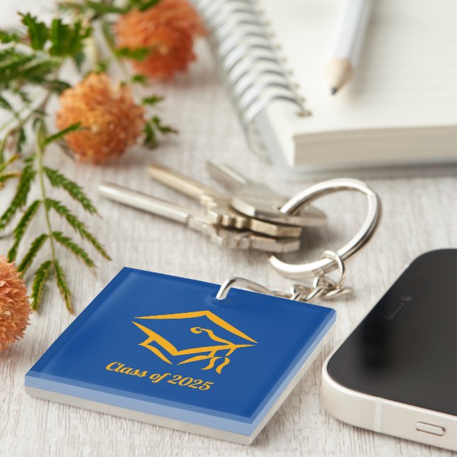 Graduation Class of 20?? BLUGLD Customise Year Key Ring (Front Right)